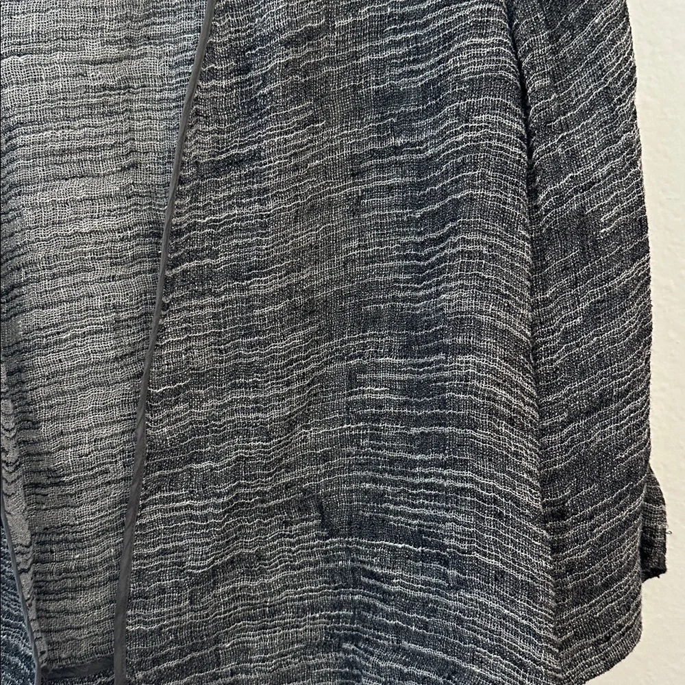 Eileen fisher Black and Gray Open Cardigan